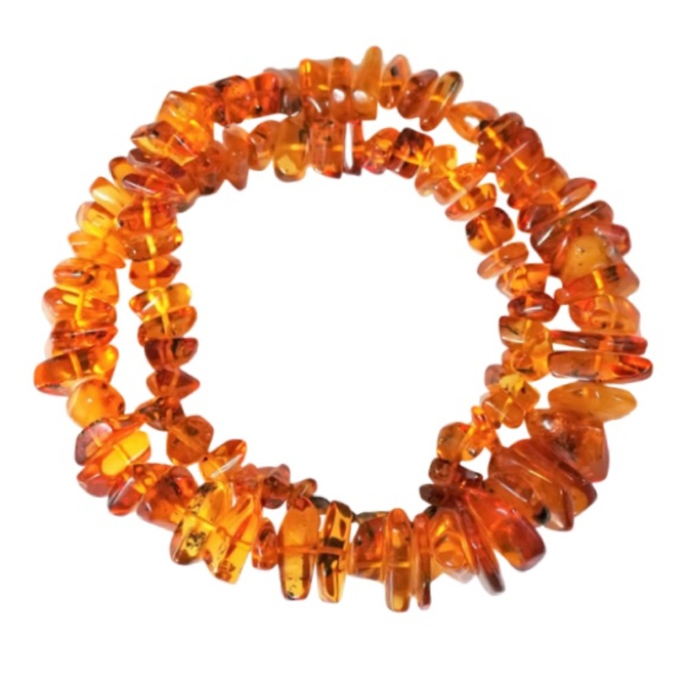 Vintage Natural Honey Amber Crystal Chip Necklace